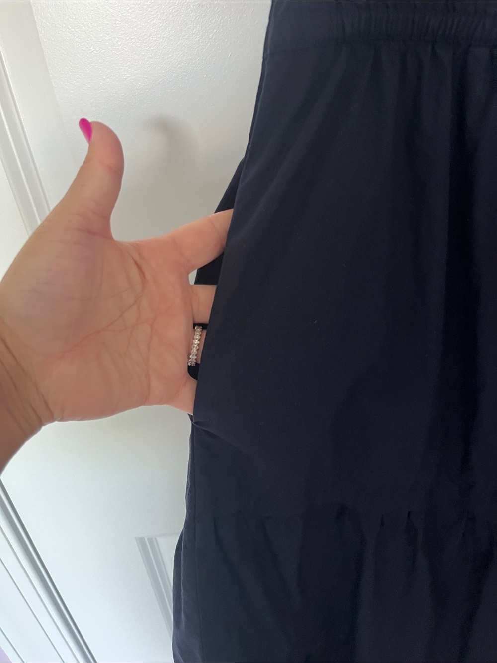 Quince Navy Tiered Maxi Dress with Smocked Waist - Picture 4 of 5